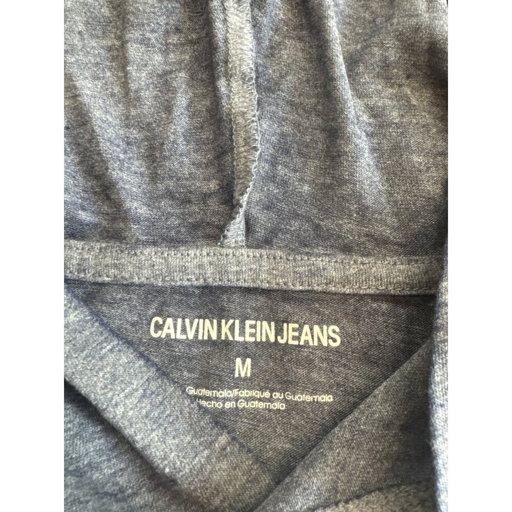 Calvin Klein Jeans Hoodie T-Shirt Medium Medieval Blue Long Sleeve Logo NWT - Picture 2 of 5